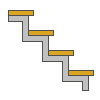 חישוב הגודל של מדרגות מתכת עם מיתרי רובי סוג של זיגזג.